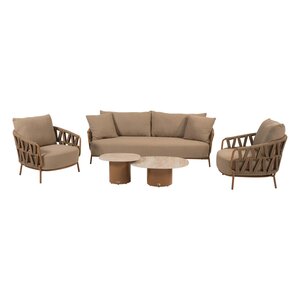 4 Seasons Outdoor Biarritz loungeset – 3‑zits bank + 2 lounge stoelen + Sofie salontafels