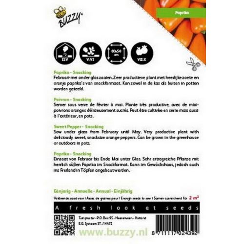 Buzzy® Paprika Snacking mini Oranje Naranja - afbeelding 2