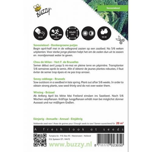 Buzzy® Savooiekool Donkergroene putjes - afbeelding 2