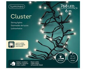 Lumineo tree lights led cluster lig zwart/warm wit 600cm-768 - afbeelding 1