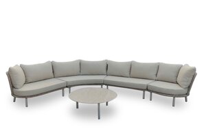 Own Living Augustin lounge set , Caramel melee, Frame ALU Pearl, Sintered stone