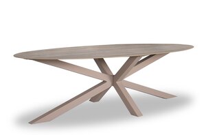 Own Living Palma tafel ovaal 240cm, Frame ALU Pearl, Sintered stone