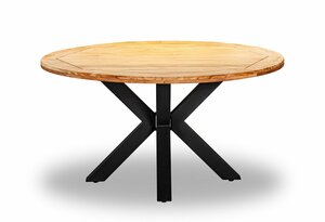Palma dining tafel rond 140cm, teak top - afbeelding 1