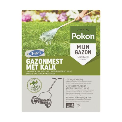 Pokon Gazonmest met Kalk 3-in-1 - afbeelding 1