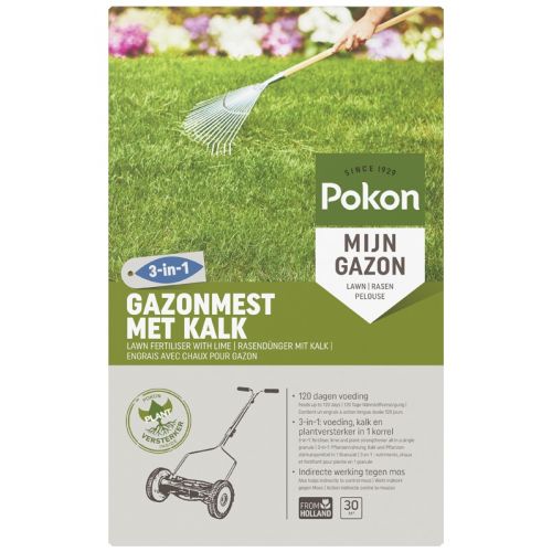 Pokon Gazonmest met Kalk 3-in-2 - afbeelding 1