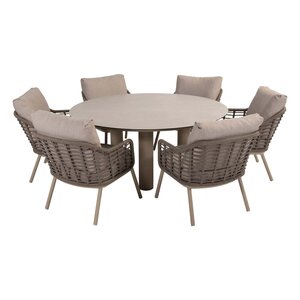 Taste 4SO Puglia low dining set – 6 stoelen + Donato low dining tafel 160 cm Ø