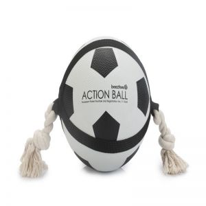 Beeztees Action Voetbal Met Touw - Hondenspeelgoed - 22 cm